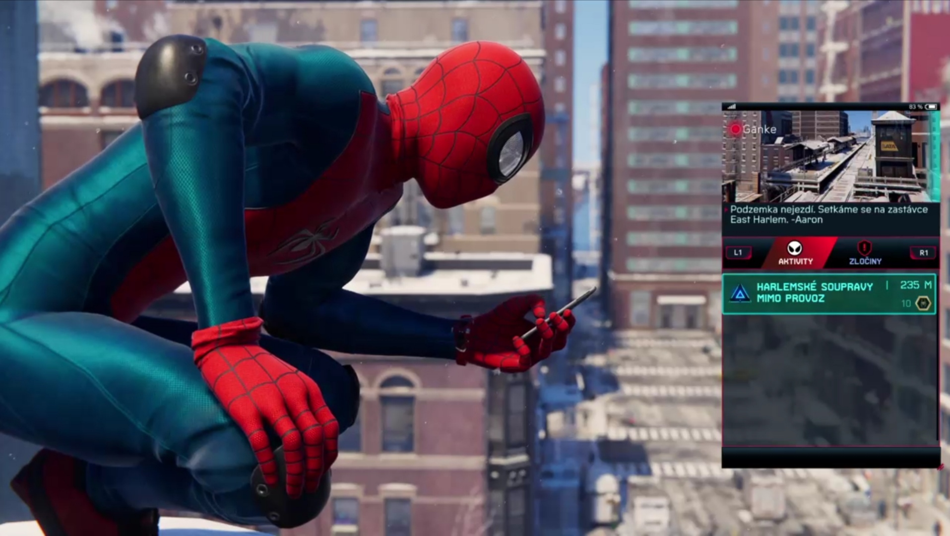 Do aplikácie vám pribúdajú podnety od ľudí v meste (Foto: Spider-Man Miles Morales)