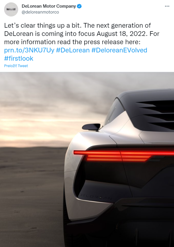 Na žiadne auto sa nečakalo tak dlho (Foto: Twitter / DeLorean Motor Company)